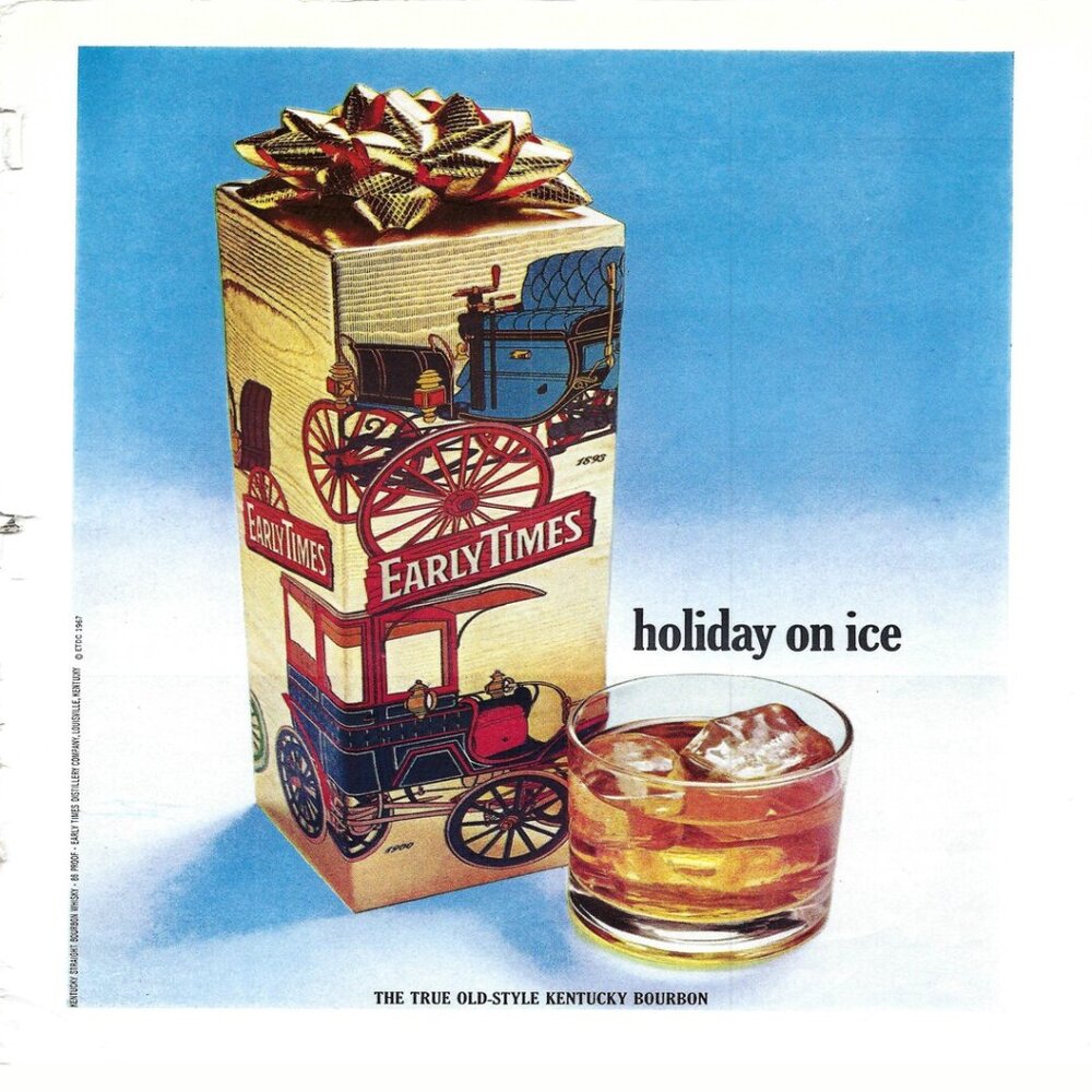 1967 Early Times Kentucky Bourbon Holiday On Ice Vtg Magazine Print Ad/Poster